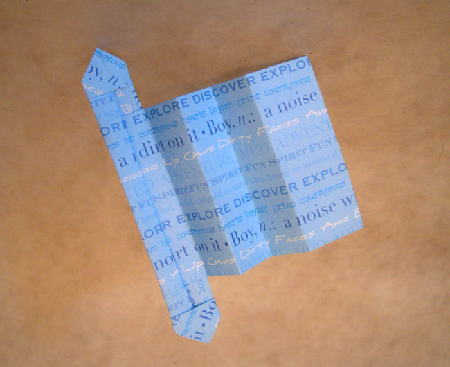 Origami Megillah (Scroll of Esther) by Joel Stern. Folded from a square of scrapbooking paper by Gilad Aharoni on giladorigami.com