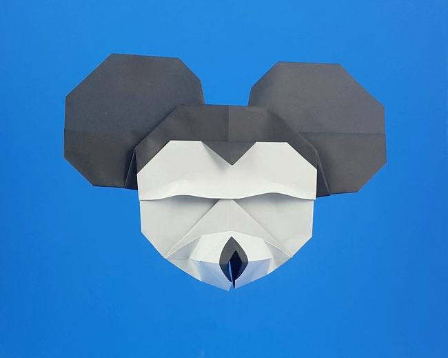Origami Mickey Mouse by Francesco Miglionico. Folded from a square of origami paper by Gilad Aharoni on giladorigami.com