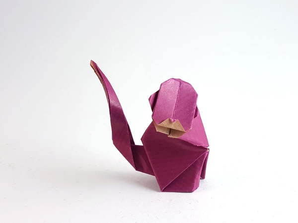 Origami Monkey by Joel Stern. Folded from a square of Kraft origami paper by Gilad Aharoni on giladorigami.com