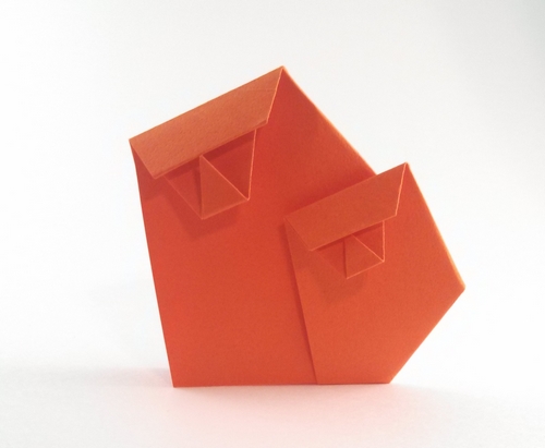 Origami Monkeys by Paul Jackson. Folded from a square of Tant paper by Gilad Aharoni on giladorigami.com