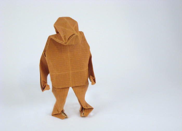 Origami Person - Monsieur by Jun Maekawa. Folded from a rectangle of scrapbooking paper by Gilad Aharoni on giladorigami.com