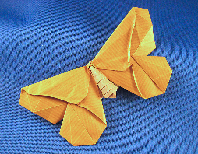 Origami Color-change moth by Michael G. LaFosse. Folded by Gilad Aharoni on giladorigami.com