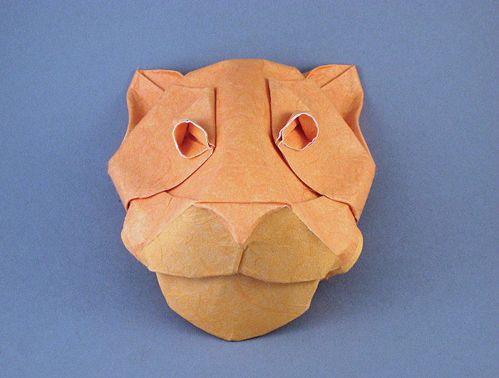 Origami Mountain lion mask - George L. Mountainlion by Michael G. LaFosse. Folded by Gilad Aharoni on giladorigami.com