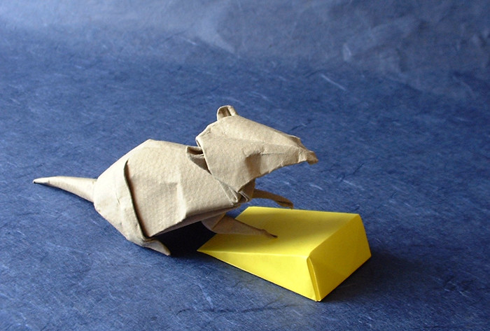 Origami Mouse by David Brill. Folded by Gilad Aharoni on giladorigami.com