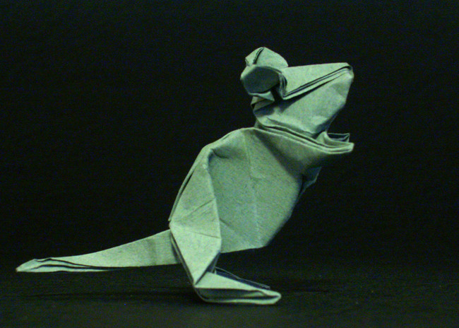 Origami Mouse by Kunihiko Kasahara. Folded from a square of art paper by Gilad Aharoni on giladorigami.com