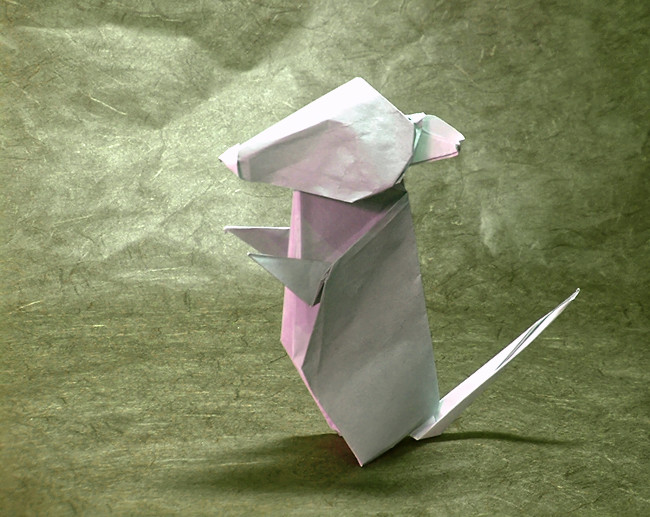 Origami Mouse by Hideo Komatsu. Folded by Gilad Aharoni on giladorigami.com