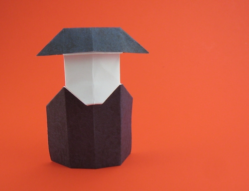 Origami Napoleon by David Petty. Folded from a rectangle of scrapbooking paper by Gilad Aharoni on giladorigami.com