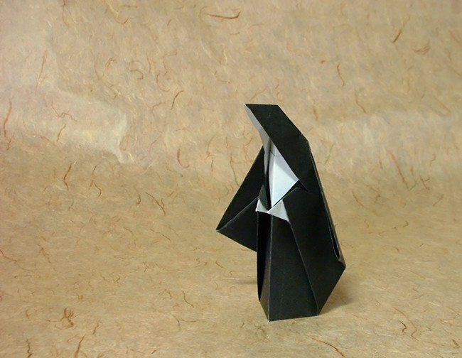 Origami Nun by Kunihiko Kasahara. Folded from a square of origami paper by Gilad Aharoni on giladorigami.com