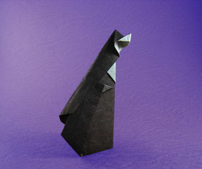 Origami Nun by Kunihiko Kasahara. Folded from a square of double-sided mulberry paper by Gilad Aharoni on giladorigami.com