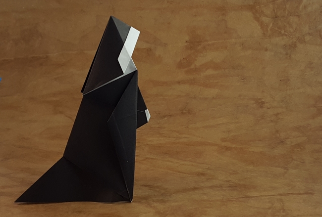 Origami Novice by Robert Harbin. Folded from a square of origami paper by Gilad Aharoni on giladorigami.com