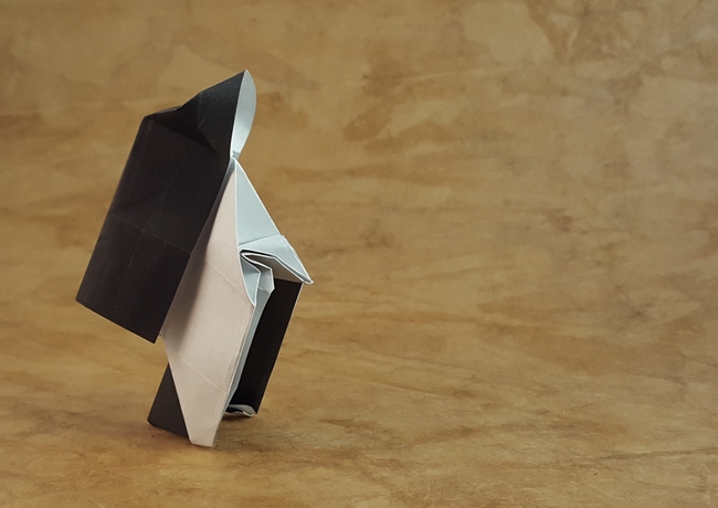 Origami Nun by John Smith. Folded from a square of origami paper by Gilad Aharoni on giladorigami.com