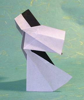 Origami Nun in the wind by Gabriel Alvarez Casanovas. Folded by Gilad Aharoni on giladorigami.com