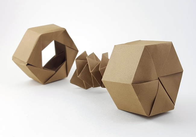 Origami Nut and bolt by David Brill. Folded by Gilad Aharoni on giladorigami.com