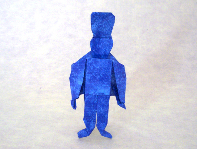 Origami Nutcracker by John Montroll. Folded from a square of origami paper by Gilad Aharoni on giladorigami.com