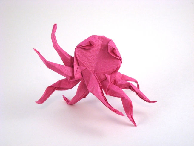 Origami Octopus by John Montroll. Folded from a square of Vietnamese wrapping paper by Gilad Aharoni on giladorigami.com