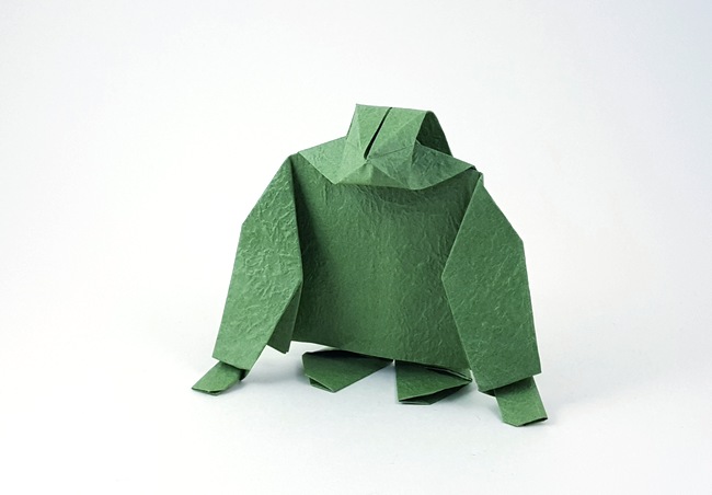 Origami Ogre by Joel Stern. Folded from a square of Vietnamese wrapping-paper by Gilad Aharoni on giladorigami.com
