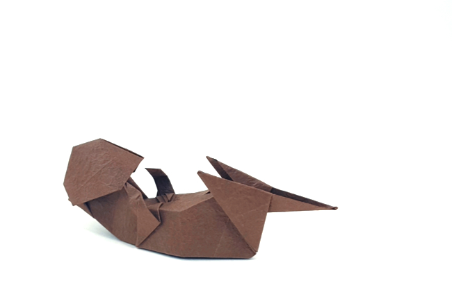 Origami Sea otter by Makoto Yamaguchi. Folded by Gilad Aharoni on giladorigami.com
