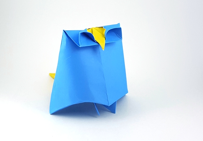Origami Owl by Jun Maekawa. Folded from a square of scrapbooking cardstock by Gilad Aharoni on giladorigami.com