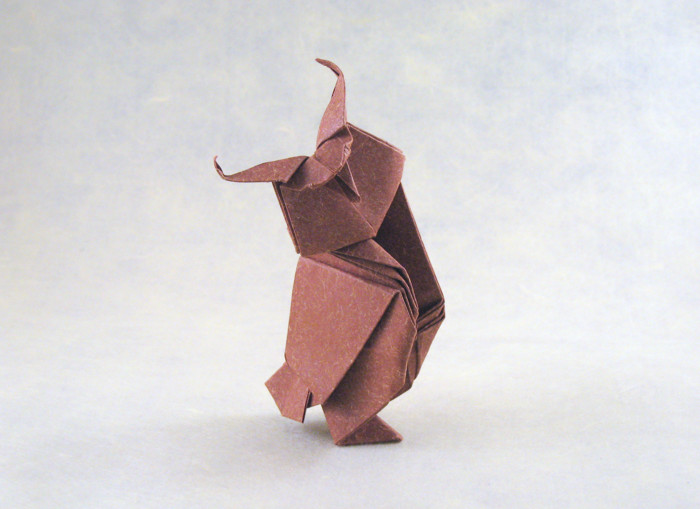 Origami Grand Duke Owl by Gerard Ty Sovann. Folded by Gilad Aharoni on giladorigami.com