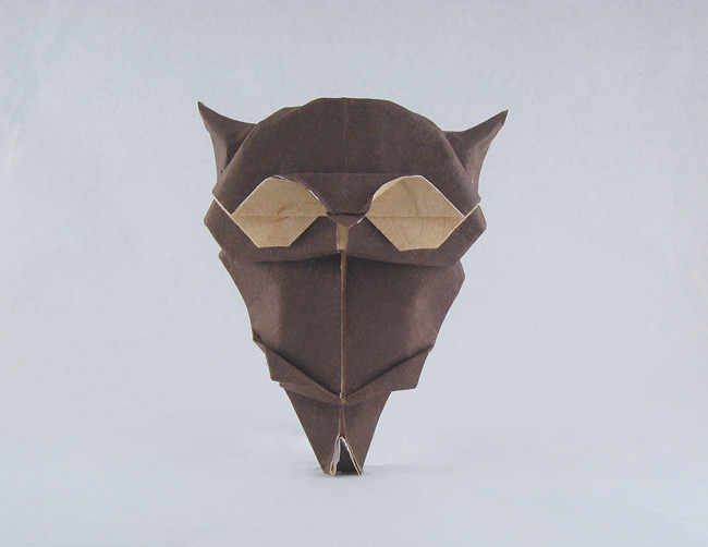 Origami Owl by Akira Yoshizawa. Wet-folded from a square of double-sided mulberry paper by Gilad Aharoni on giladorigami.com
