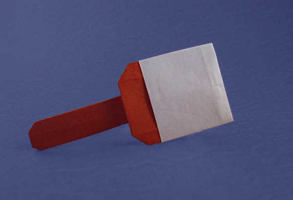 Origami Paintbrush by David Petty. Folded from a rectangle of origami paper by Gilad Aharoni on giladorigami.com