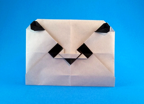 Origami Panda envelope by Ryo Aoki. Folded from a square of origami paper by Gilad Aharoni on giladorigami.com