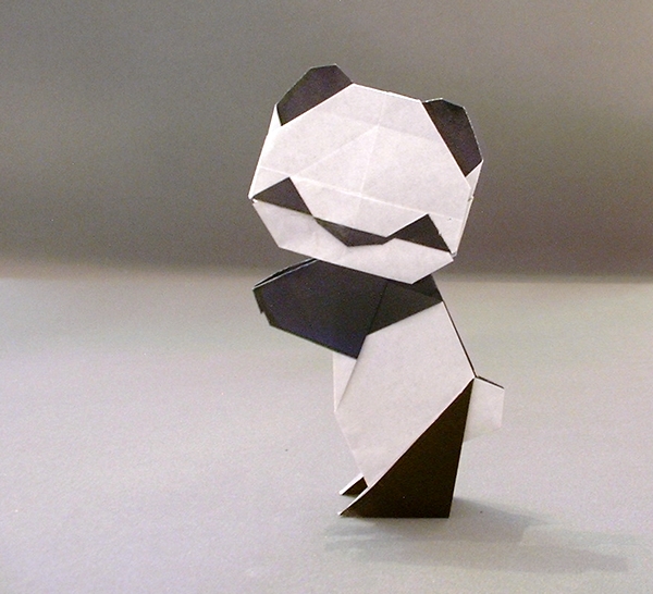 Origami Panda by Steve Biddle. Folded from 2 squares of origami paper by Gilad Aharoni on giladorigami.com