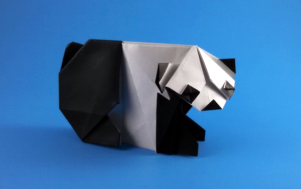 Origami Panda by Mindaugas Cesnavicius. Folded from a square of origami paper by Gilad Aharoni on giladorigami.com