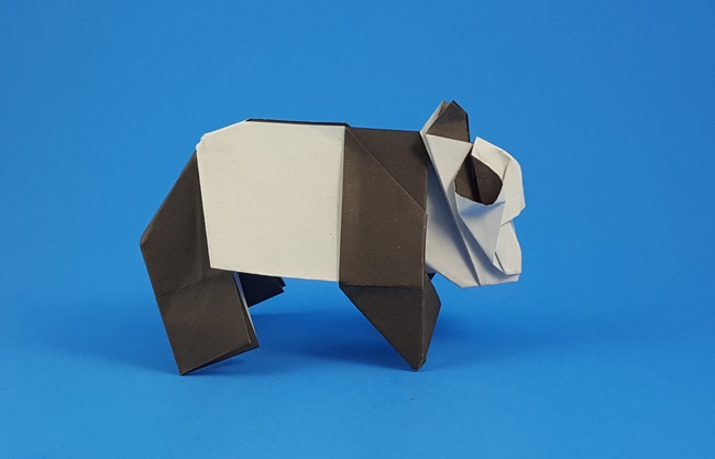 Origami Panda by Neal Elias. Folded from a rectangle of origami paper by Gilad Aharoni on giladorigami.com
