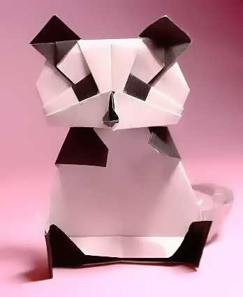 Origami Panda mask by Kunihiko Kasahara. Folded by Gilad Aharoni on giladorigami.com