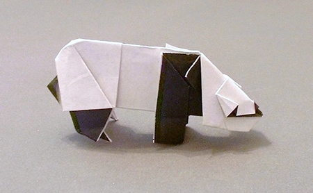 Origami Panda by Robert J. Lang. Folded from a square of origami paper by Gilad Aharoni on giladorigami.com
