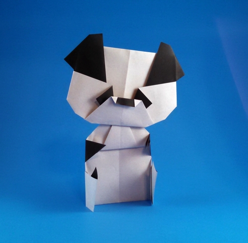 Origami Panda by Satoshi Takagi. Folded from 2 squares of origami paper by Gilad Aharoni on giladorigami.com