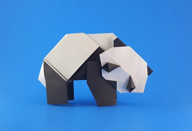 Origami Panda by Zhao Yanjie. Folded from a square of origami paper by Gilad Aharoni on giladorigami.com