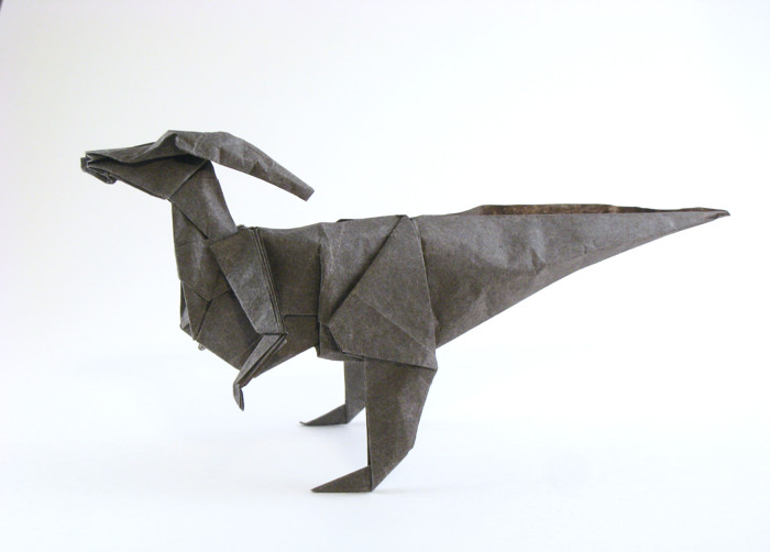 Origami Parasaurolophus by Fumiaki Kawahata. Folded by Gilad Aharoni on giladorigami.com
