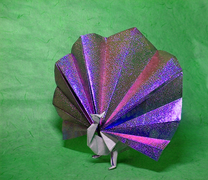 Origami Peacock by John Montroll. Folded by Gilad Aharoni on giladorigami.com