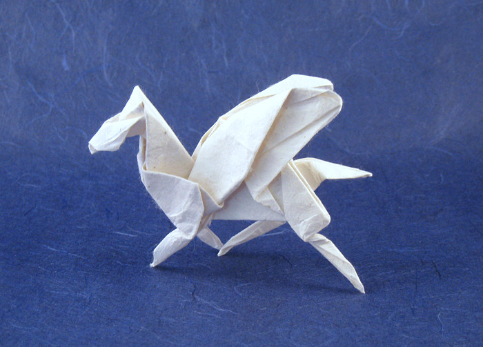Origami Pegasus by Gabriel Alvarez Casanovas. Folded by Gilad Aharoni on giladorigami.com