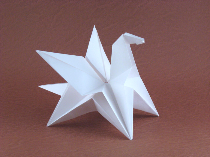 Origami Pegasus by James M. Sakoda. Folded from a square of origami paper by Gilad Aharoni on giladorigami.com