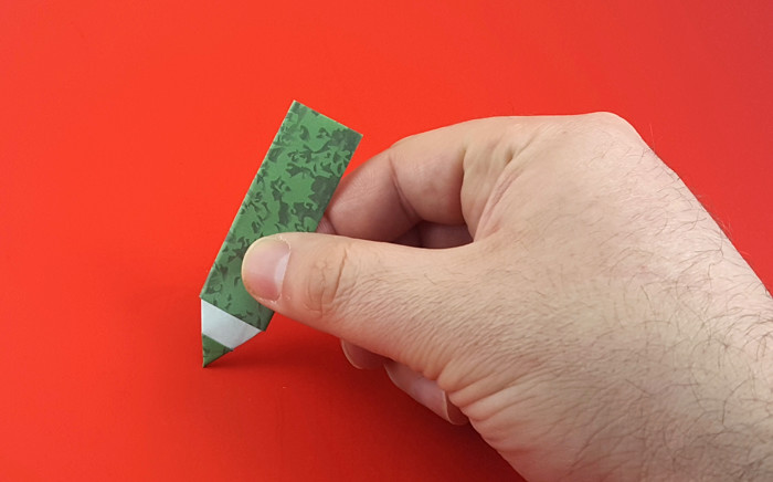 Origami Pencil by Masamichi Noma. Folded from a rectangle of origami paper by Gilad Aharoni on giladorigami.com