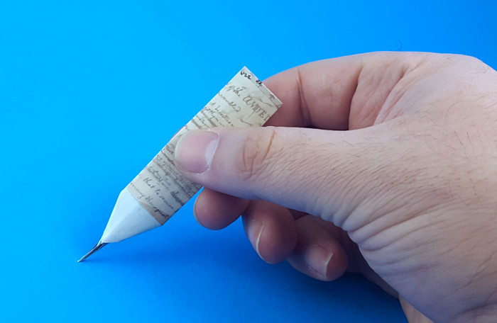 Origami Pencil by Takenao Handa. Folded from a rectangle of origami paper by Gilad Aharoni on giladorigami.com