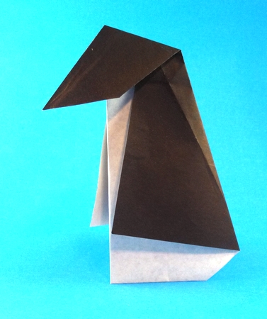 Origami Penguin by Paul Jackson. Folded from a square of origami paper by Gilad Aharoni on giladorigami.com