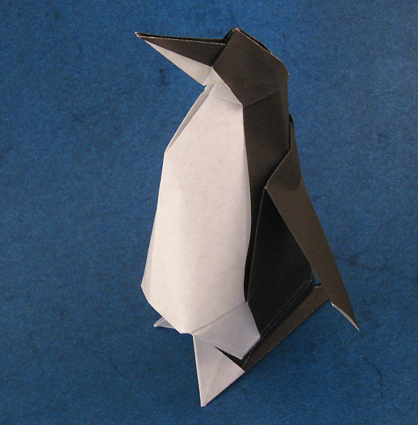 Origami Penguin by Jun Maekawa. Folded from a square of origami paper by Gilad Aharoni on giladorigami.com