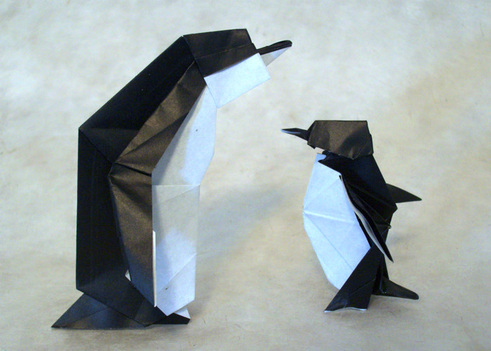 Origami Penguin by Tony O'Hare. Folded by Gilad Aharoni on giladorigami.com