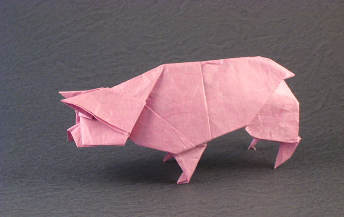 Origami Pig - piggy banknote by Max Hulme. Folded by Gilad Aharoni on giladorigami.com