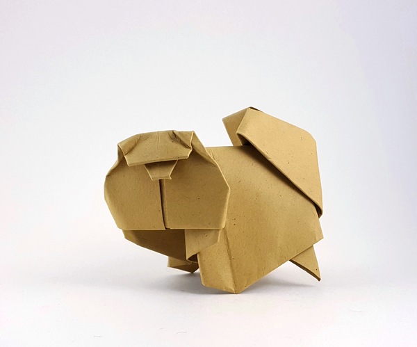 Origami Pomeranian by Yasuhiro Sano. Folded by Gilad Aharoni on giladorigami.com
