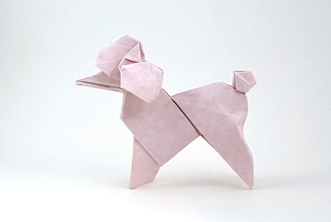 Origami Poodle by Roman Diaz. Folded by Gilad Aharoni on giladorigami.com