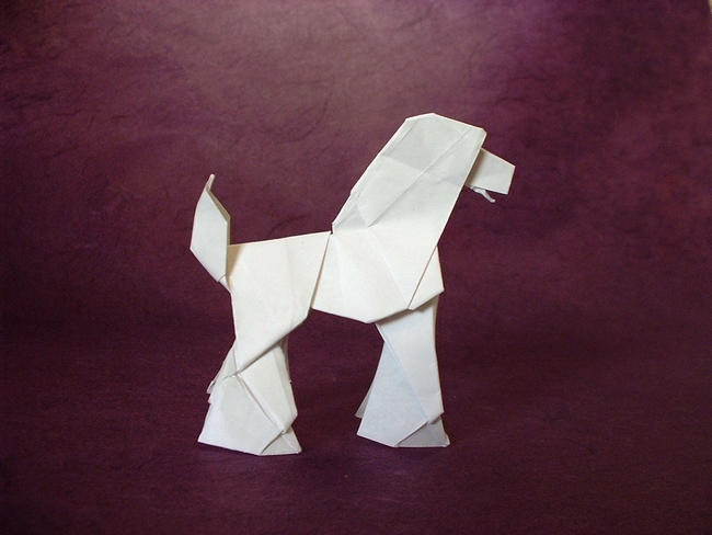 Origami Poodle by Seiji Nishikawa. Folded from a square of origami paper by Gilad Aharoni on giladorigami.com