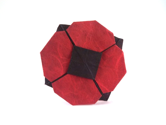 Origami Poppy by Mark Bolitho. Folded from a square of duo unryu by Gilad Aharoni on giladorigami.com