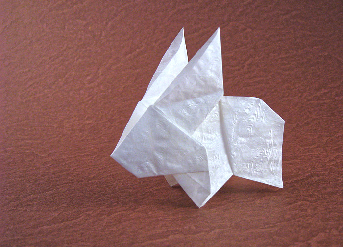 Origami Rabbit by Kunihiko Kasahara. Folded by Gilad Aharoni on giladorigami.com