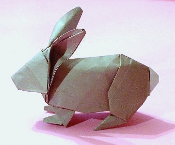 Origami Rabbit by Robert J. Lang. Folded by Gilad Aharoni on giladorigami.com