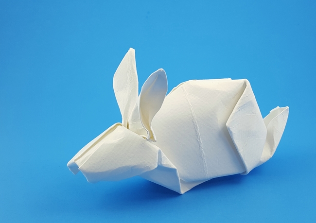 Origami Rabbit by Akira Yoshizawa. Folded by Gilad Aharoni on giladorigami.com